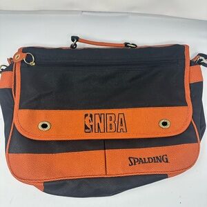 Spalding Black and Orange NBA Men's Bag vintage